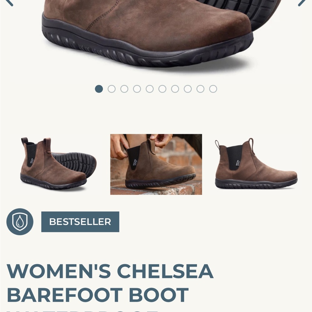 LEMS Women'Chelsea Barefoot Boot Waterproof Espresso Size 10.5 but fits like 10